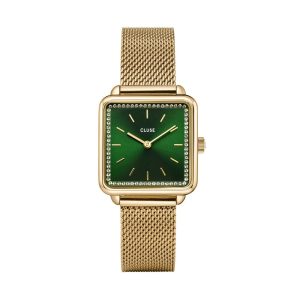 Cluse Gift Box La Tétragone Mesh And Malachite Bracelet Gold Colour CG10317